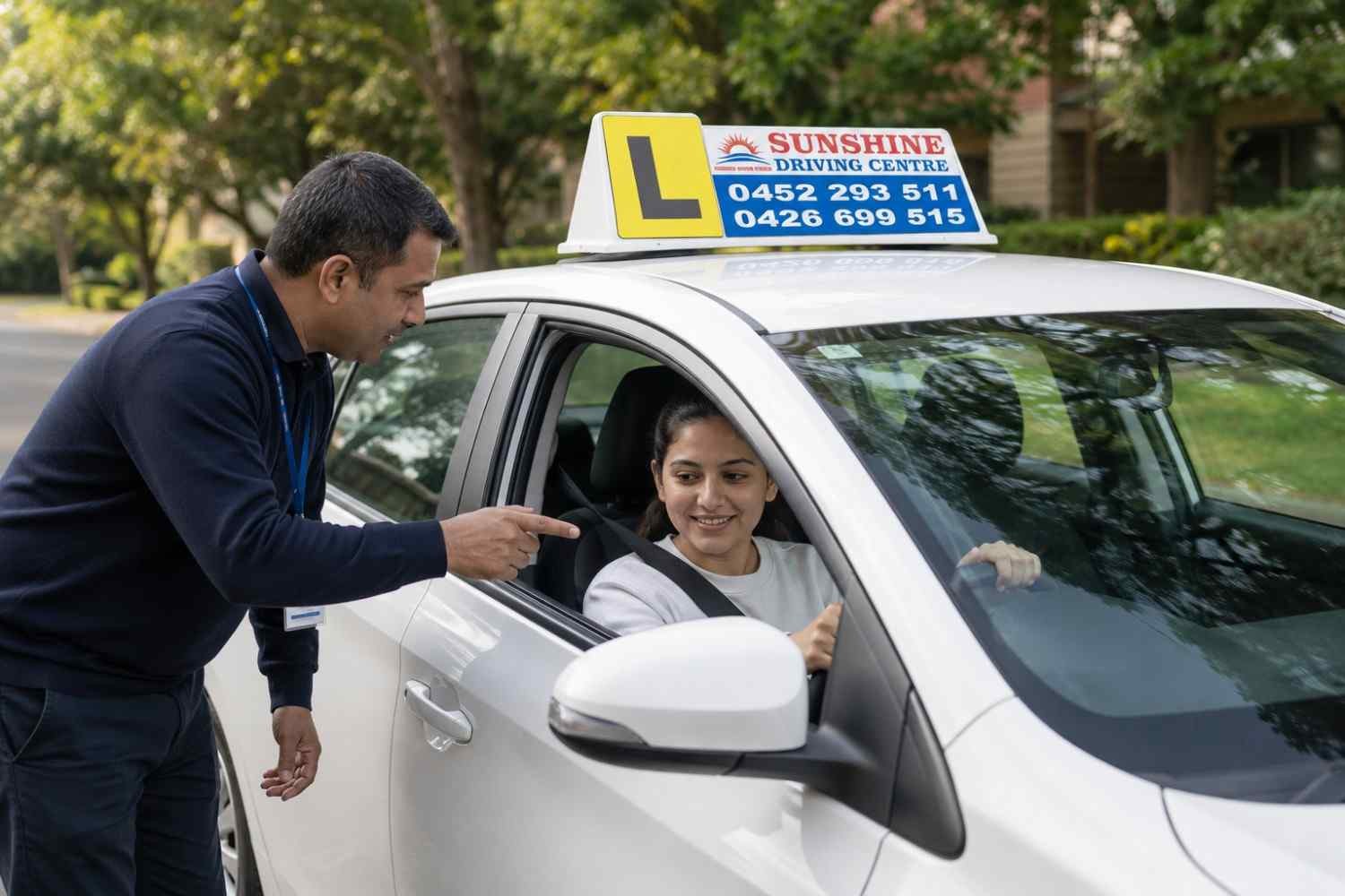 Beginner driving lesson
